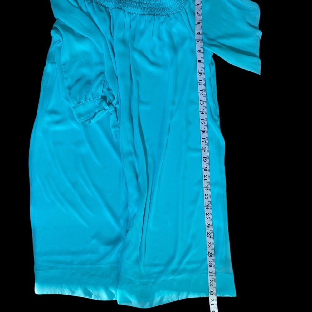 New York & Company Blue Smocked Midi Dress - Picture 6 of 14